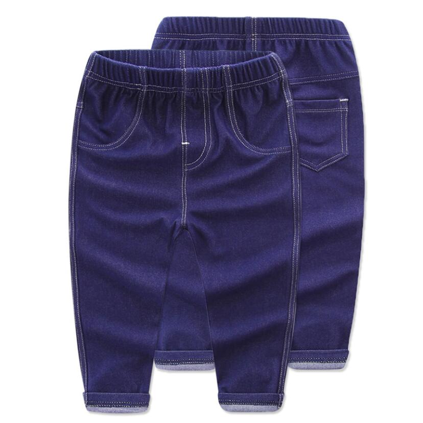 Forår baby drenge piger jeans 1-5t små børn efterår fleksible denim bomuld jeans cowboy bukser småbørn søde bløde bukser bukser