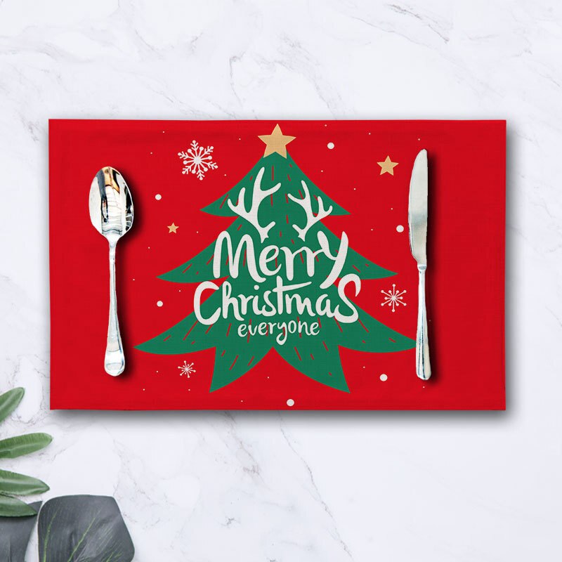 Julebordmat bomull og lin spisebordsmatte navidad julepynt til hjemmekjøkken restaurant jjjcd 177: H 44 x 28cm