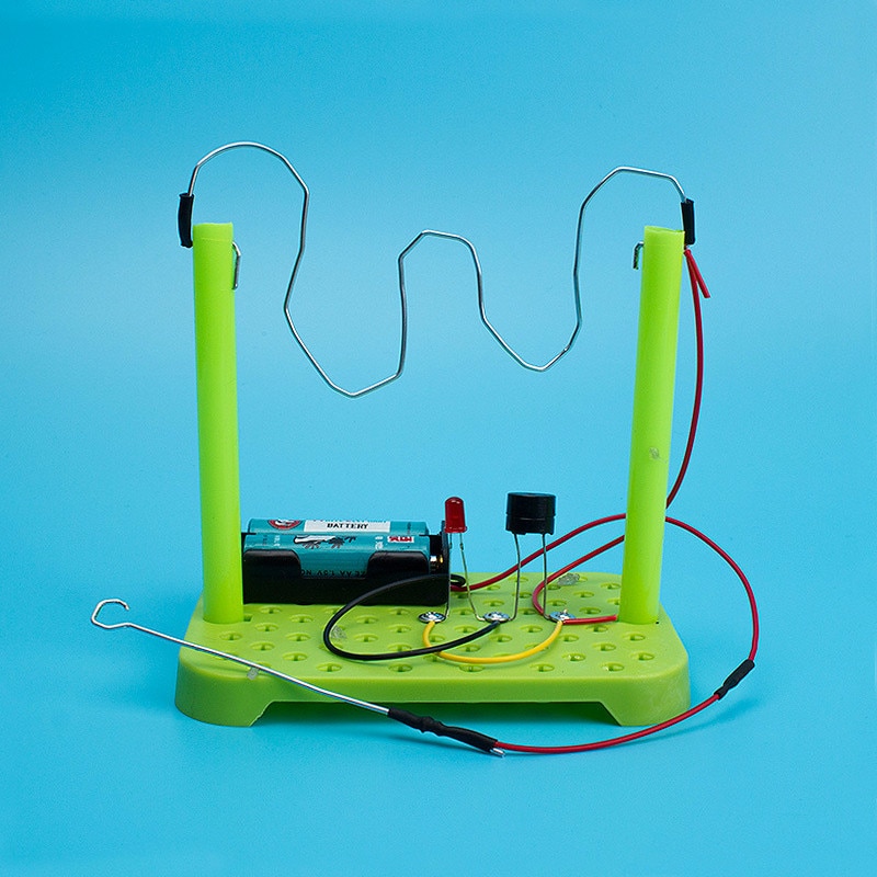 Brandtråd chok elektrisk berøring labyrint træning til legetøj diy fysiske kredsløb videnskab og teknologi spil undervisningshjælpemidler