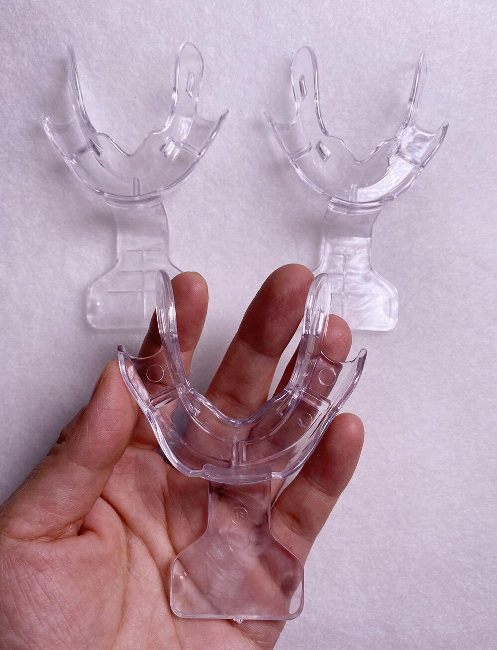 2Pis/Lot Dental Frame Cut Back Impression Trays Mandibular Denture Edentulous FCB Clear Ivolcar Style