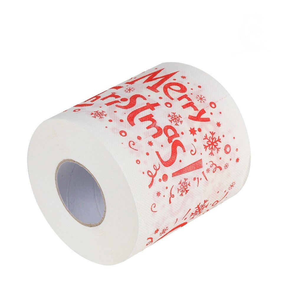 Juletoiletpapir julemand/hjort glædelig forsyninger trykt hjem bad stue toiletpapir papirrulle jul: B