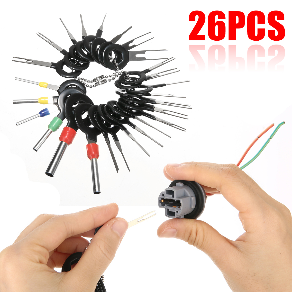 26pcs Stainless Steel Wiring Connector Extractor Kit Professioanl Car Terminal Removal Tool Release Pin Repairing Tools