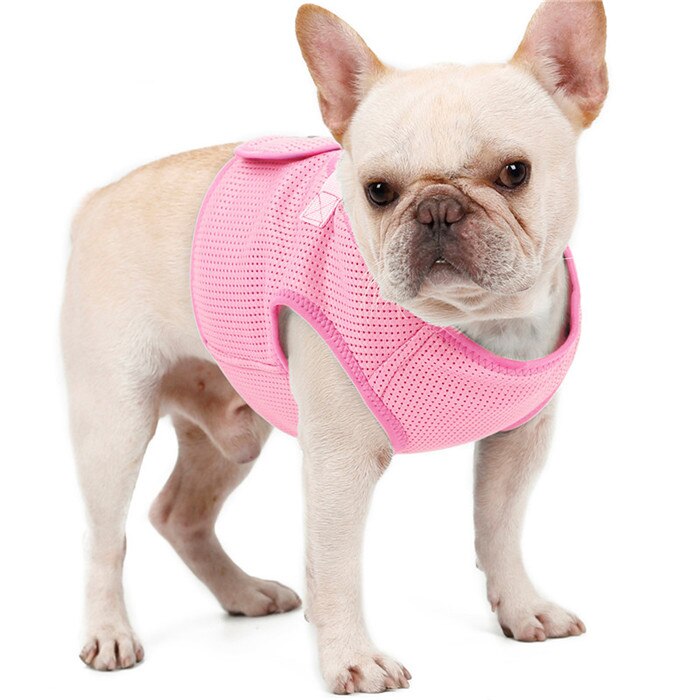 Hond Harnas Ademend Mesh Licht Gewicht Hond Harnas Vest voor Small Medium Hond Franse Bulldog Dagelijks Wandelen Pet Harness Zachte rood: pink / XL 48-58cm chest