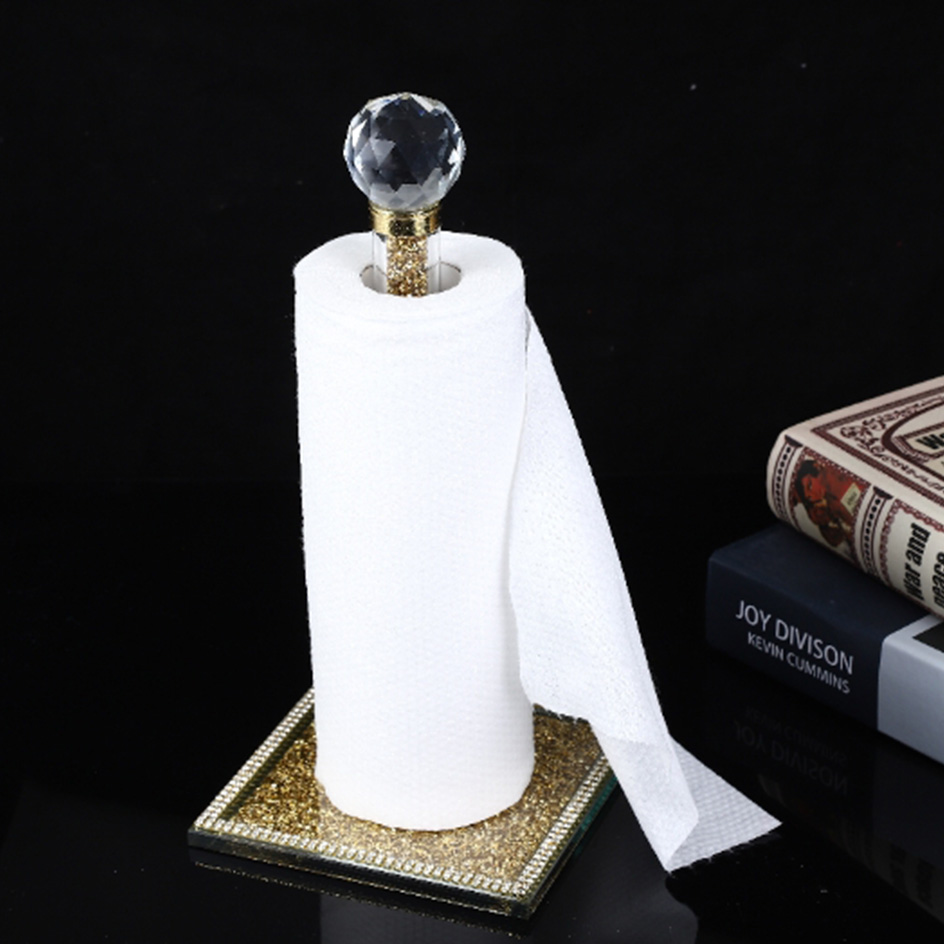 Crystal Gold Chrome Bathroom Toilet Paper Holder Wall Mount Tissue Roll Hanger Copper Bathroom Accessories Kitchen Holder