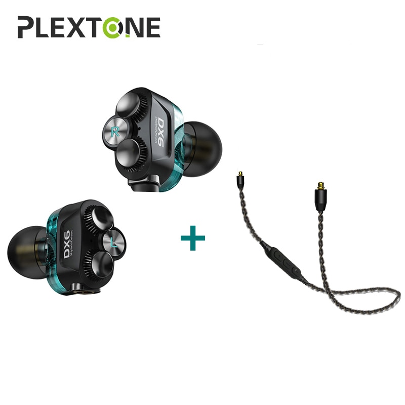 Plextone DX6 Lösen Sport Kopfhörer Kombinierbar Bluetooth 5,0 3,5mm HIFI Stereo Bass kopfhörer TYP C Verdrahtet Ohrhörer MMCX Kabel