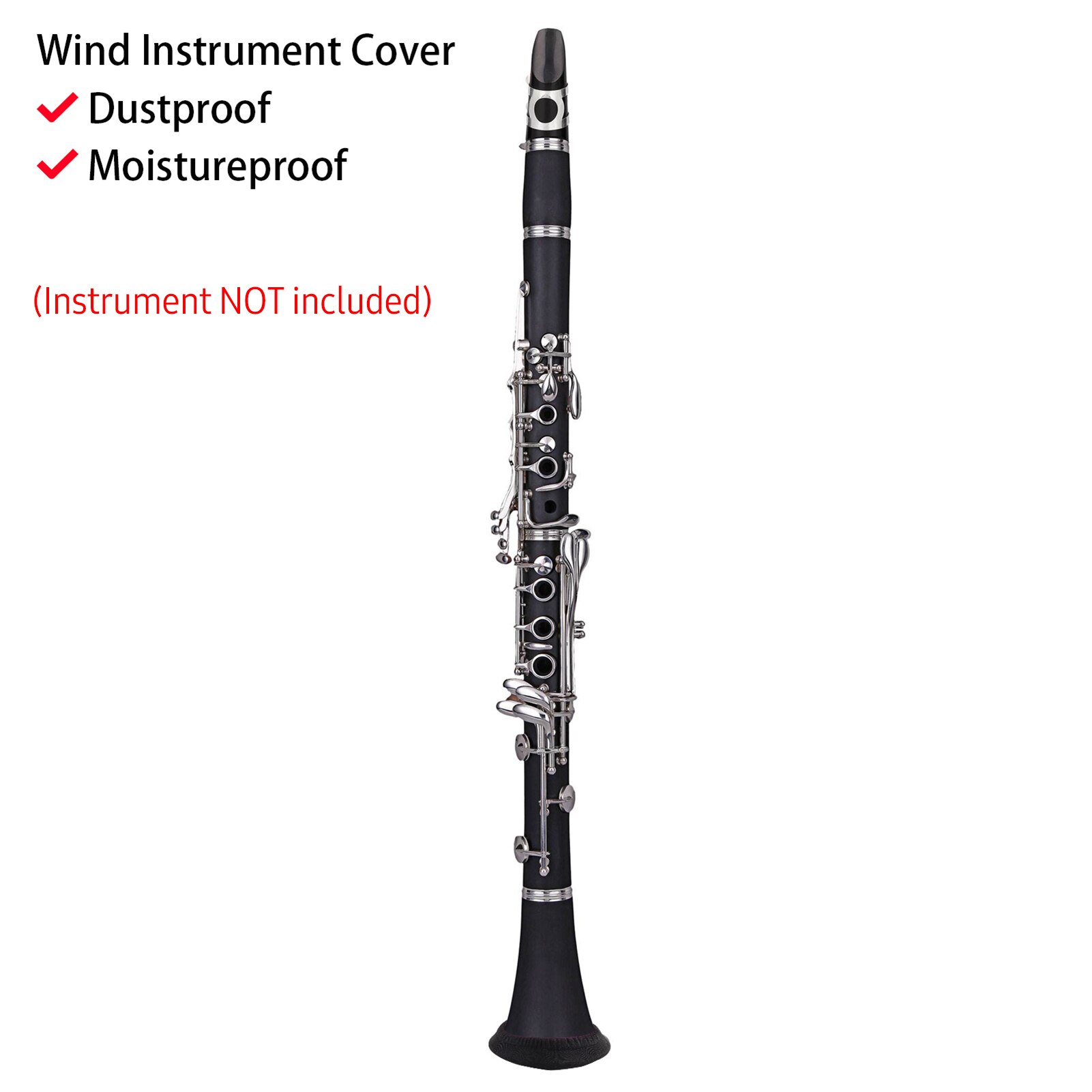 Wind Instrument Bell Cover Dustproof Moistureproof Cleaning Swab Wiping Cloth Kit for Trumpet Sax Clarinet Oboe Trombone