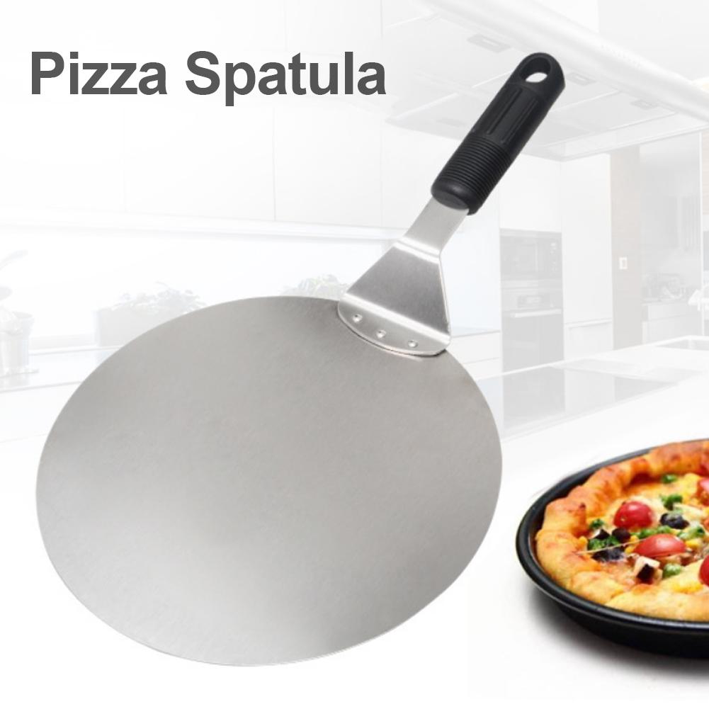 10 tommer pizza skovl wienerbrød værktøj tilbehør pizza skræl rundt rustfrit stål non-stick pizza padle spatel med håndtag