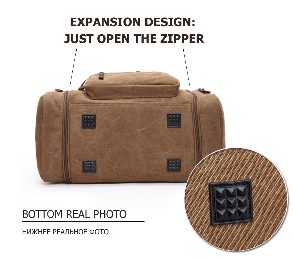 Markroyal Heren Canvas Reistassen Grote Capaciteit Bagage Tassen Opknoping Tassen Handbagage Reizen Plunjezakken Overnachting Zachte