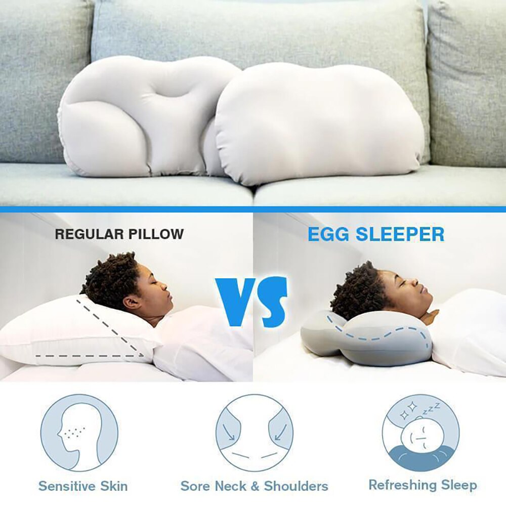 Full circle cloud pillow soft and breathable 3D ergonomic center egg groove sleep pillow neck pillow