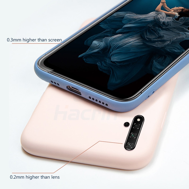 Funda de lujo Hacrin para Huawei Honor 20 Pro, funda trasera de silicona líquida de lujo para Honor 20, carcasa protectora completa