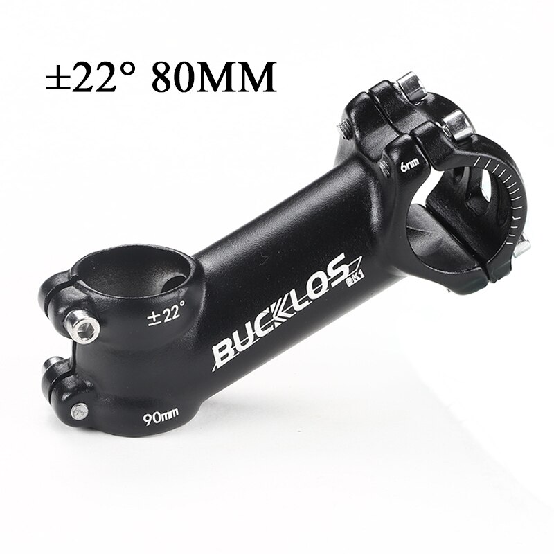 BUCKLOS Ultralight Bike stem 7 17 22 Degree 31.8mm handlebar Stem 60/70/80/90/100mm Aluminum Alloy Road bike stem MTB Power Part: 22 degrees-80mm