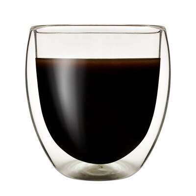 6 Stuks Veel 80Ml Bodum Dubbelwandige Korte Glas Warmte Isolatie Cup Ei Vorm Tasse Home Office Mini Theekopje bril