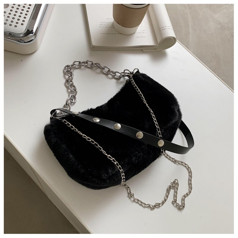 Korea Vintage Pluche Harajuku Ulzzang Messenger Bag Plezier Gothic Vrouwen Schoudertassen Hip Hop Punk Chic Vrouwen Shopper tassen