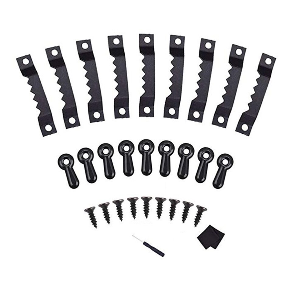 Boxed Picture Frame Serrated Hook Straight Hook with Screw Photos Hanger Set (100 Pcs 1.5 Inch Picture Frame Hangers + 25 Pcs Bl