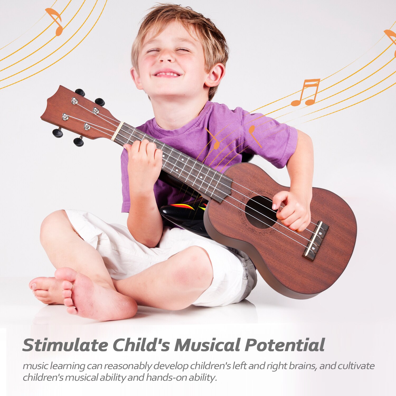 21 inch Kids Wooden UKulele 4 String Portable Guitar Instrument Mini Guitars ukulele kit ukulele guitar mini guitar guitarra