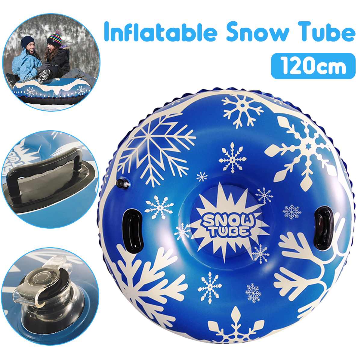 Floated Skiing Board PVC Winter Inflatable Ski Circle With Handle Durable Children Adult Outdoor Snow Tubes Skiing Accessories