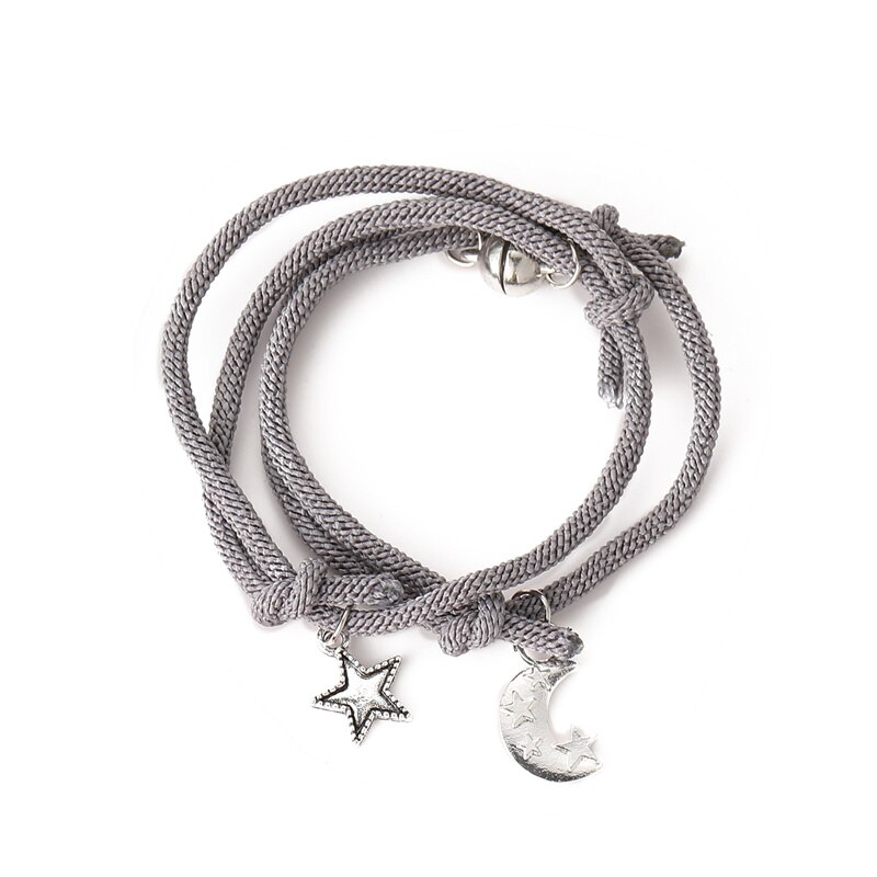 2 Teile/satz Paar Armbinde Magnet Ball Passenden Armbänder Liebhaber Mond Sterne Magnetische Armbinde Freundschaft Armbänder Valentinstag: TD5403603
