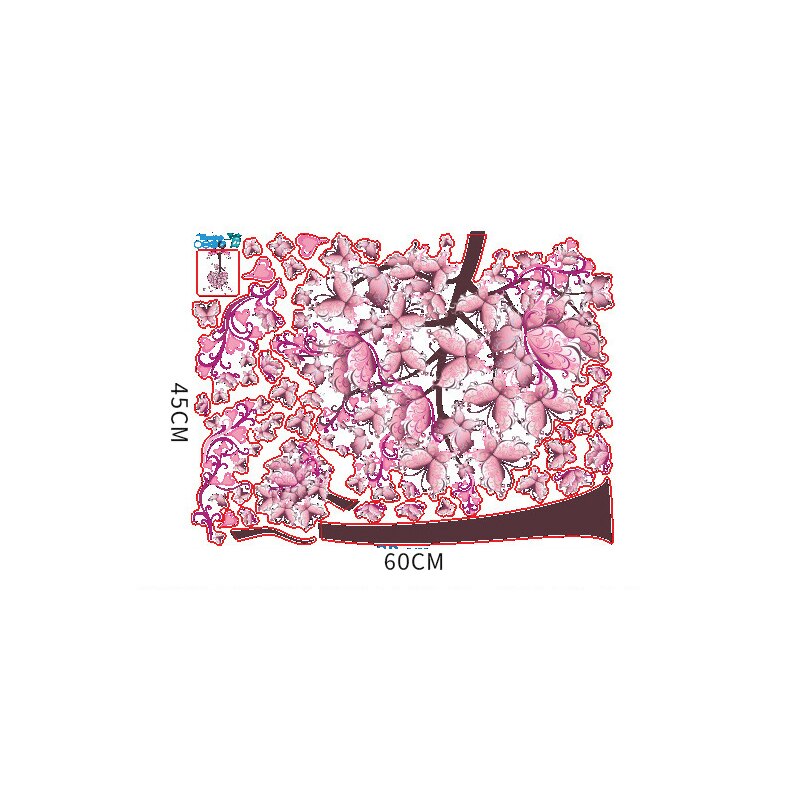 Wall Stickers Cherry Blossom Wall Decal Tree Branch Wall Decals Bedroom Living Room Television Wall Home Decoration: 3