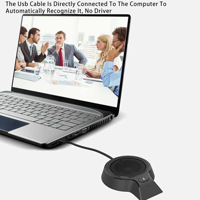 USB Conference Microphone, 360° Omnidirectional PC Microphones with Mute, Plug & Play for Video Meeting,Gaming,Chatting