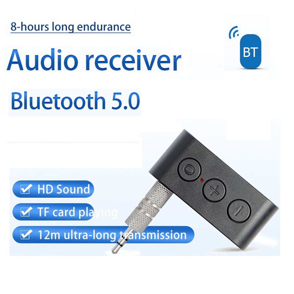 Kit de coche Bluetooth 3,5mm receptor de Audio eco CVC reproductor de música TF Dongle inalámbrico receptor de Audio inalámbrico adaptador de música