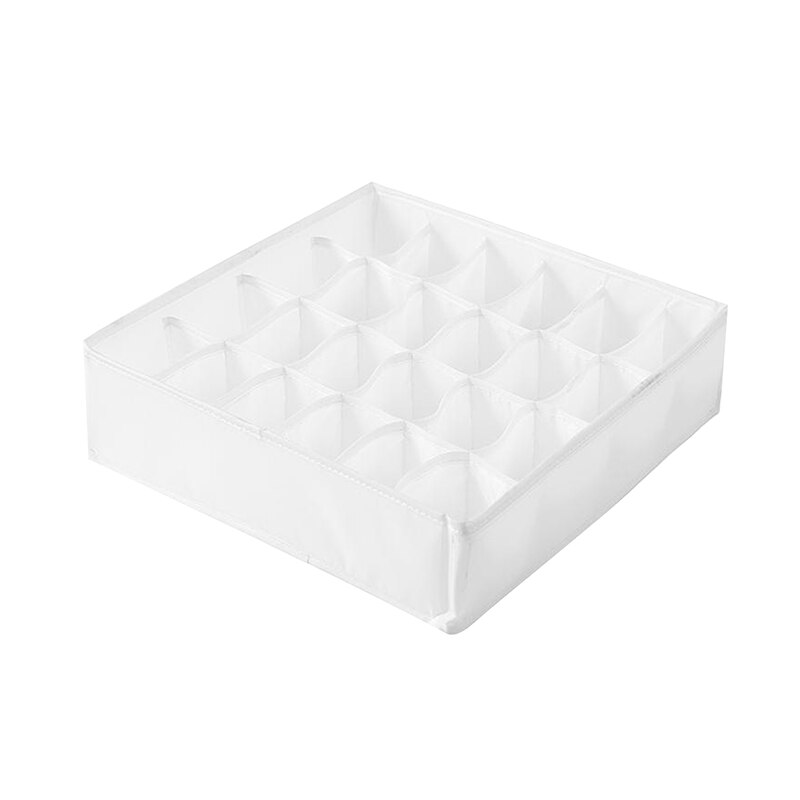 Lavável roupa interior gaveta organizadores divisores de armazenamento armário organizador caixa de armazenamento 24 grades para roupas sutiãs lenços laços meias: White