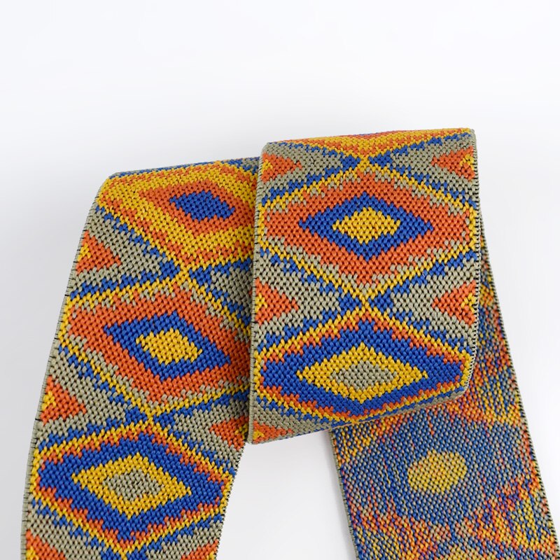 Meetee 2/5M 25/40/50Mm Etnische Polyester Elastische Band Broek Skrit Riem Rubber Lente singels Diy Kleding Strap Naaien Accessoire: Blue / 40mm / 2Meters