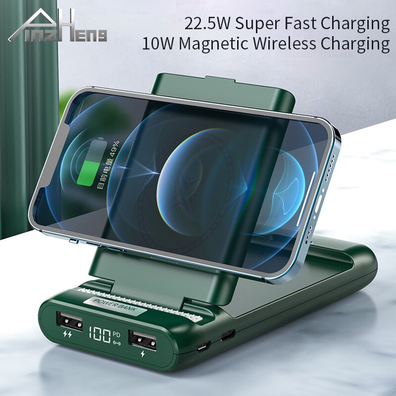 PINZHENG – batterie externe Portable 10000mAh, 22.5W, charge rapide sans fil, pour iPhone, Powerbank 10W
