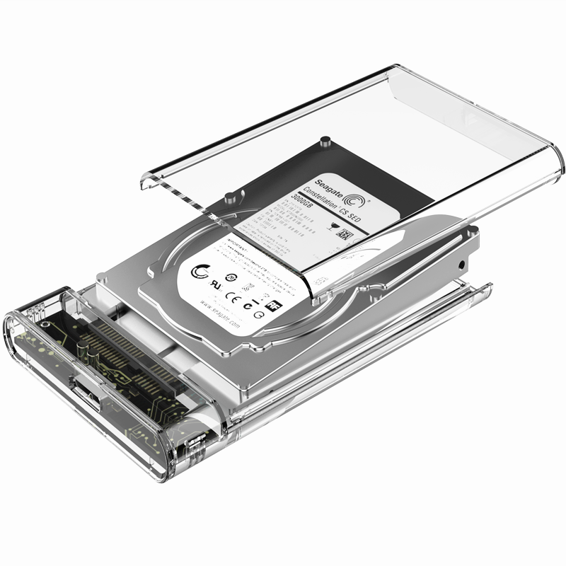 1Pc Transparante Hdd Enclosure Box Ssd Hard Drive Sata Naar Usb 3.0 2.0 Adapter Externe Hdd Case 2.5 Inch ondersteuning 4Tb Hd 5.0Gbps