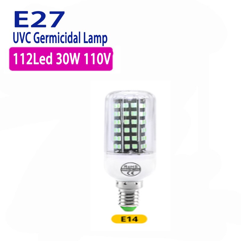 Lámpara de desinfección de ozono UVC, germicida de maíz de 110V/220V, portátil, segura para la salud, luz ultravioleta de desinfección sin radiación para el hogar: 03