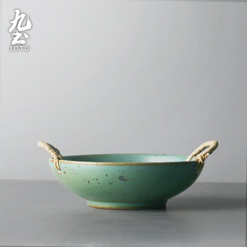 Vajilla de cerámica rugosa japonesa, mini Bol retro Para el hogar, cuenco para frutas y verduras, plato de comida manual simple: 1