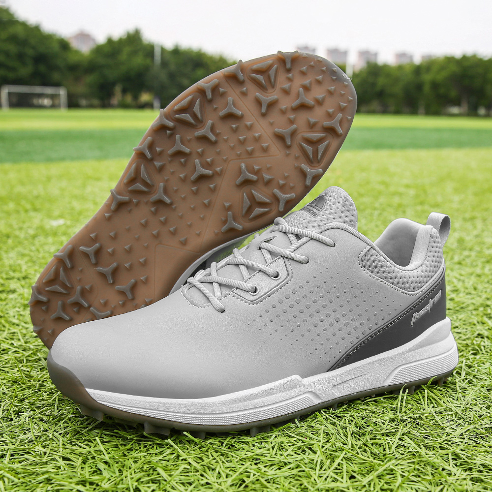 Wasserdichte Golfschuhe für Herren, ohne Spikes, Golf-Sneaker, Wanderschuhe, leichte Wanderschuhe: dunkel Grau / 42