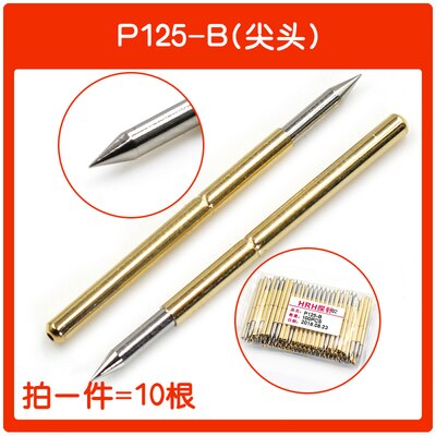 Test Probe Retractable P125-B Spring Top Needle PCB Sleeve Round Claw Tip Flat Concave Cup Copper: type2