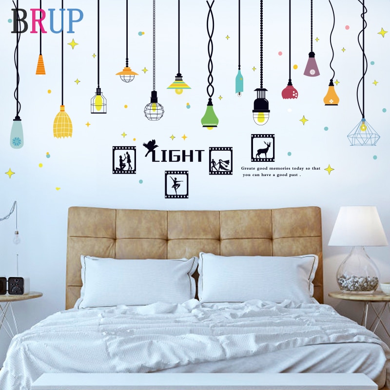 Large Chandelier Wall Stickers Art Light Bulb Home Decor DIY Vinyl Mural Room Decoration for Living Room Bedroom