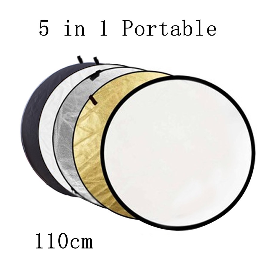 Bizoe 110Cm 5 In 1 Draagbare Inklapbare Light Ronde Fotografie Reflector Voor Studio Multi Photo Disc Outdoor Studio Reflector