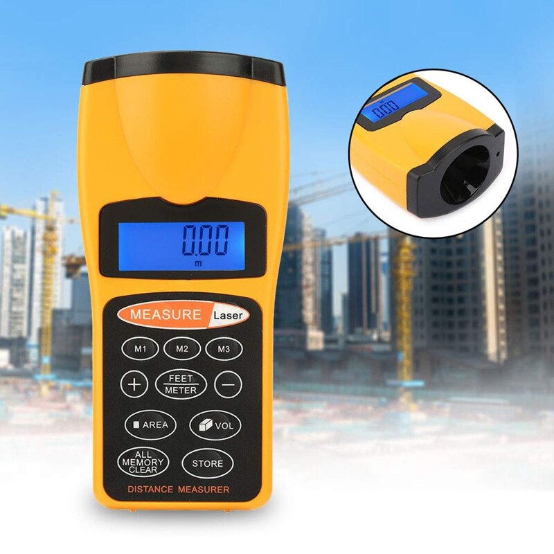 Durable CP-3007 Ultrasonic Distance Measure Designator, Point Rangefinder LCD Night Light Backlight,Distance Measurer