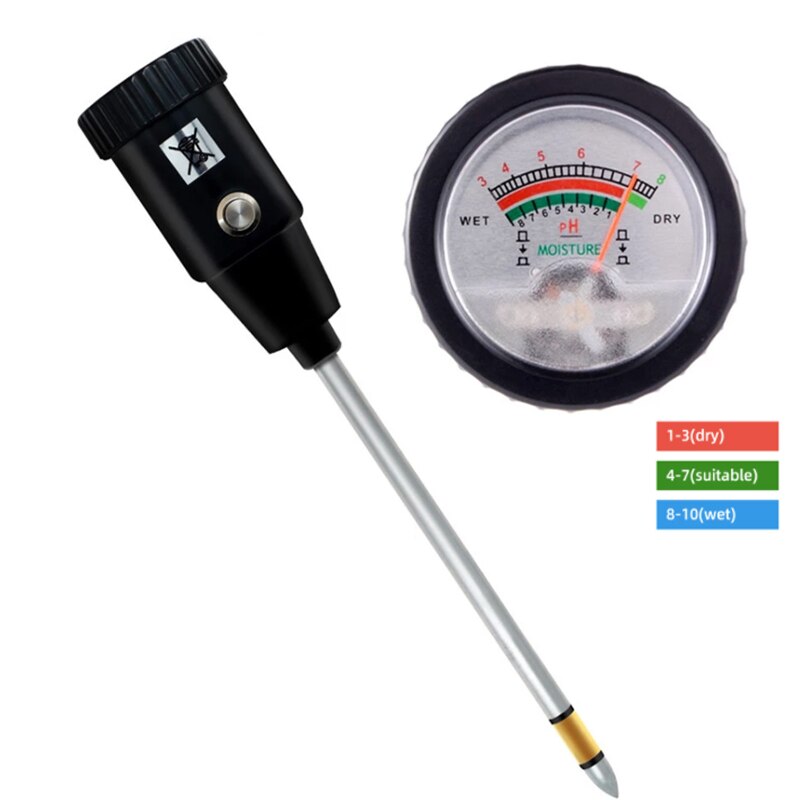 Handheld Soil PH Tester 2 in 1 PH &amp; Moisture Meter For Garden With 295mm/160mm Long Metal Probe Waterproof Soil Tester Kit Tools
