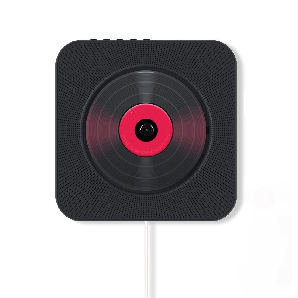 kebidu CD Player Wall Mounted Bluetooth Stereo Audio Early Learning Speaker Wireless Remote Control CD Mp3 FM Radio HiFi Speaker: Black with EU Plug