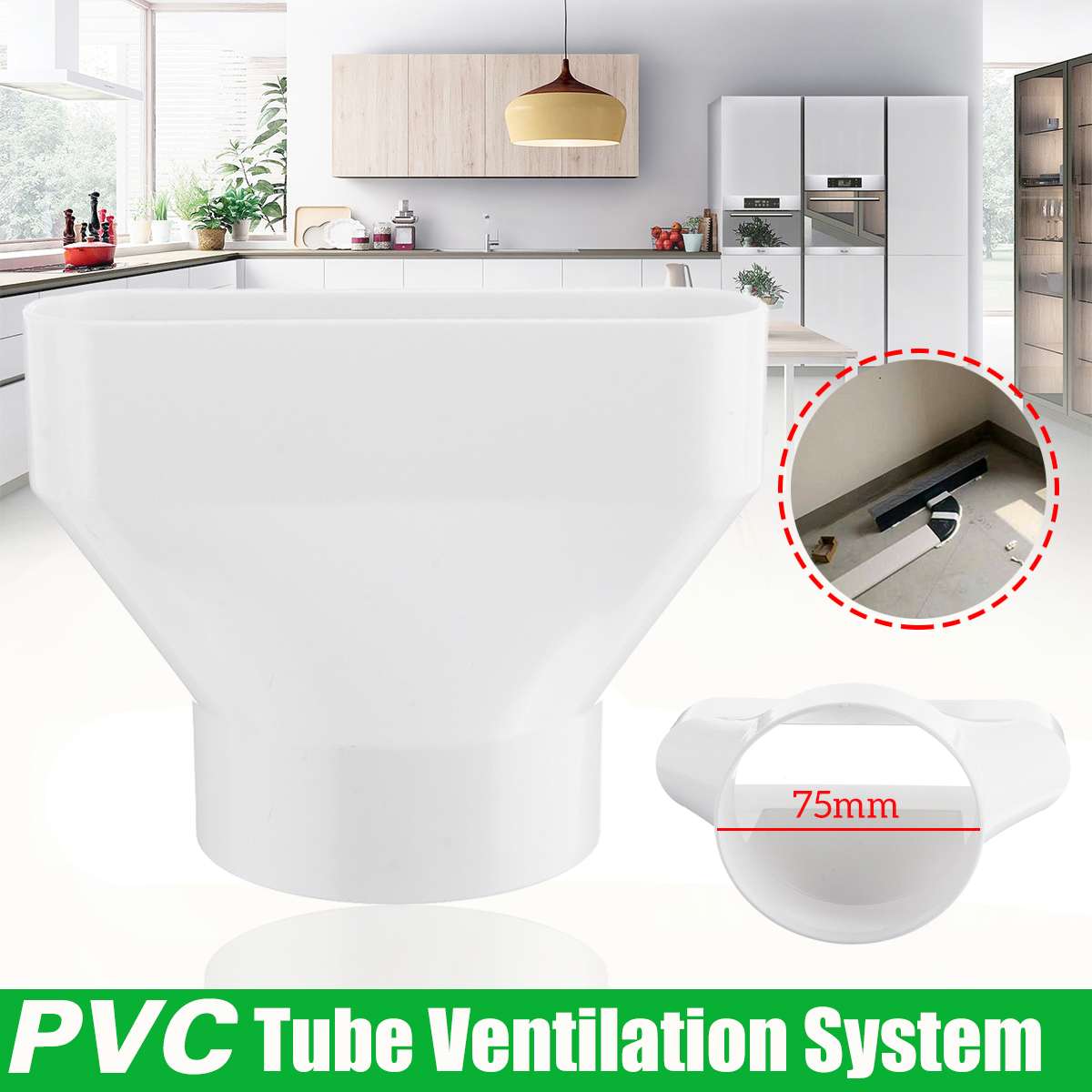 Straight-through Vierkante Variabele Cirkel PVC Buis Platte Buis Ventilatie Systeem Milieubescherming Tube