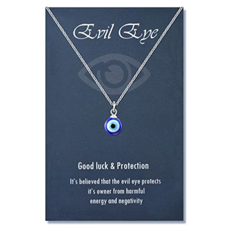 Antike 25MM 30MM 35MM Tiefe Meer Blau Evil Eye Anhänger Halskette Türkischen Blue Eye Choker Glas Auge leder Seil Kette Schmuck: F silver with card