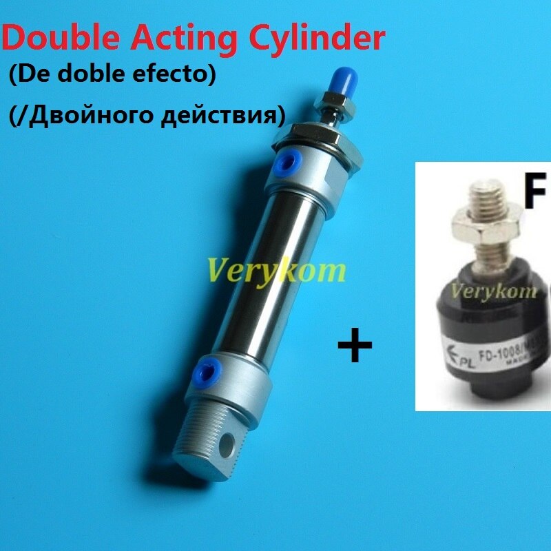 Pneumatic Stainless Steel Air Mini Cylinder Piston Bore 20MM Stroke 50MM Double Acting Magnet Buffer MA 20-50 20X50 -S Airtac: With F floating