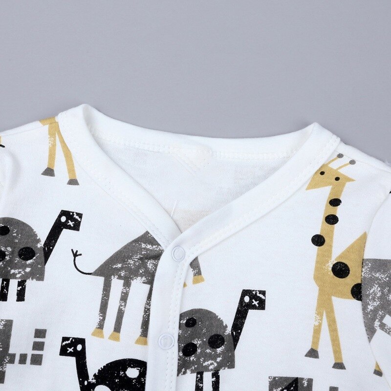 Cartoon Animal Print Newborn Baby Clothes Boys Girls Romper Long Sleeve Cotton Romper Kids Jumpsuit Playsuit Outfits
