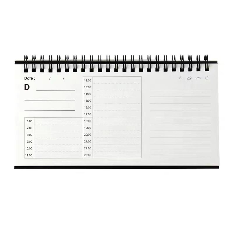 Simple Small Memo Notepad Time Management Planner Self-discipline Clock-in Schedule Blank Drawing Book Thick Paper Coil Ledger
