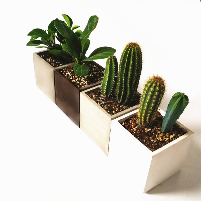 Grand Pot de fleur carré en béton de 12cm, moule en Silicone pour jardinière succulente, moules pour plantes succulentes faites maison, directe