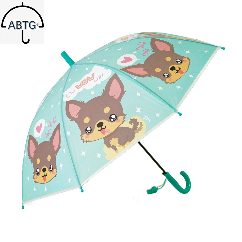 Automatische Rechte Paraplu Creatieve Kinderen Cartoon Leuke Paraplu Transparante Paraplu Lichtgewicht Kinderen Fluitje Paraplu