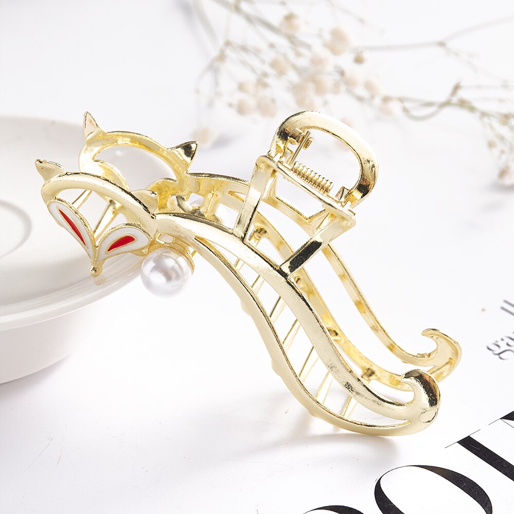 Vrouwen Elegante Gouden Holle Geometrische Metalen Haarklauw Vintage Haarspeldjes Hoofdband Haarspeld Haar Krab Haaraccessoires
