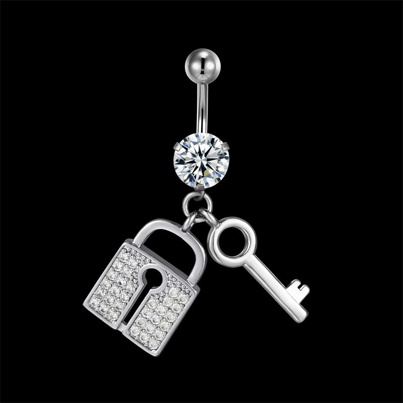 Anillo de botón de titanio hipoalergénico Chapado en plata para mujer, pendiente de ombligo, joyería para Piercing, 16G, 10mm, F136 piercing ombligo blanco pendientes de ombligo