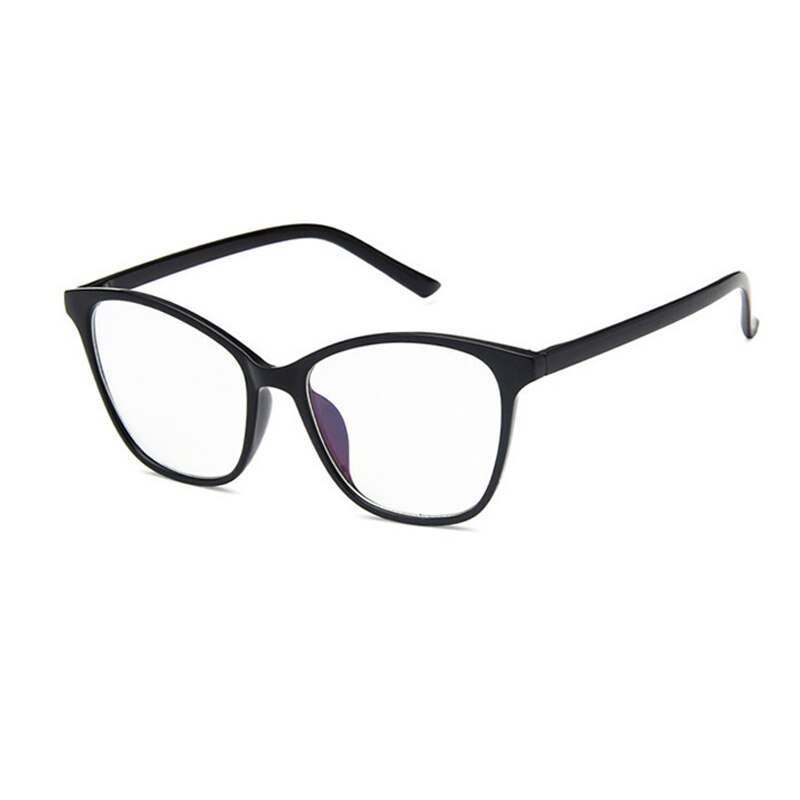 Elbru Cat Eye Glasses Frame Women Retro Flat Glasses Classic Big Frame Glasses Frame Transparent Frame Optical Glasses: A1