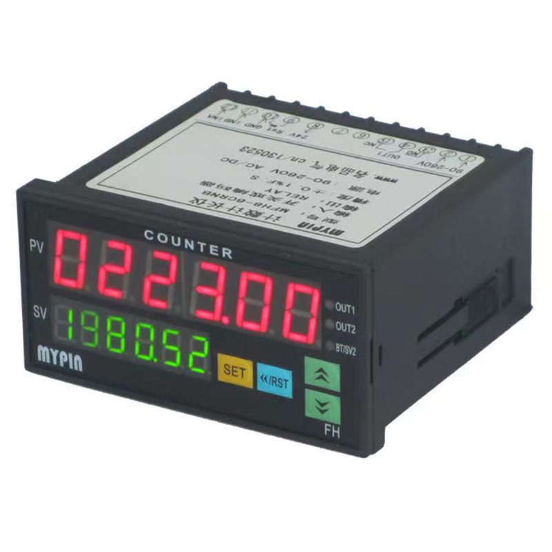 D55F Dual LED Display 6 Digits Digital Counter with 2 Relay Output &amp; Pulse PNP NPN