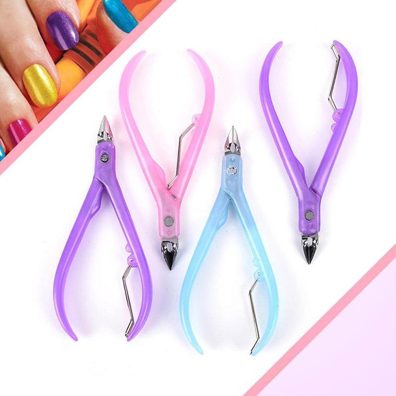 Nail Dead Skin Pliers Scissors Plastic Handle Cuticle Nippers Clipper Nail Clipper Useful Manicure Tool: Default Title