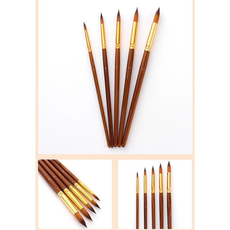 Nylon haar olieverf penselen set houten handvat aquarel acryl schilderkunst penselen voor kunstenaars schilders beginners